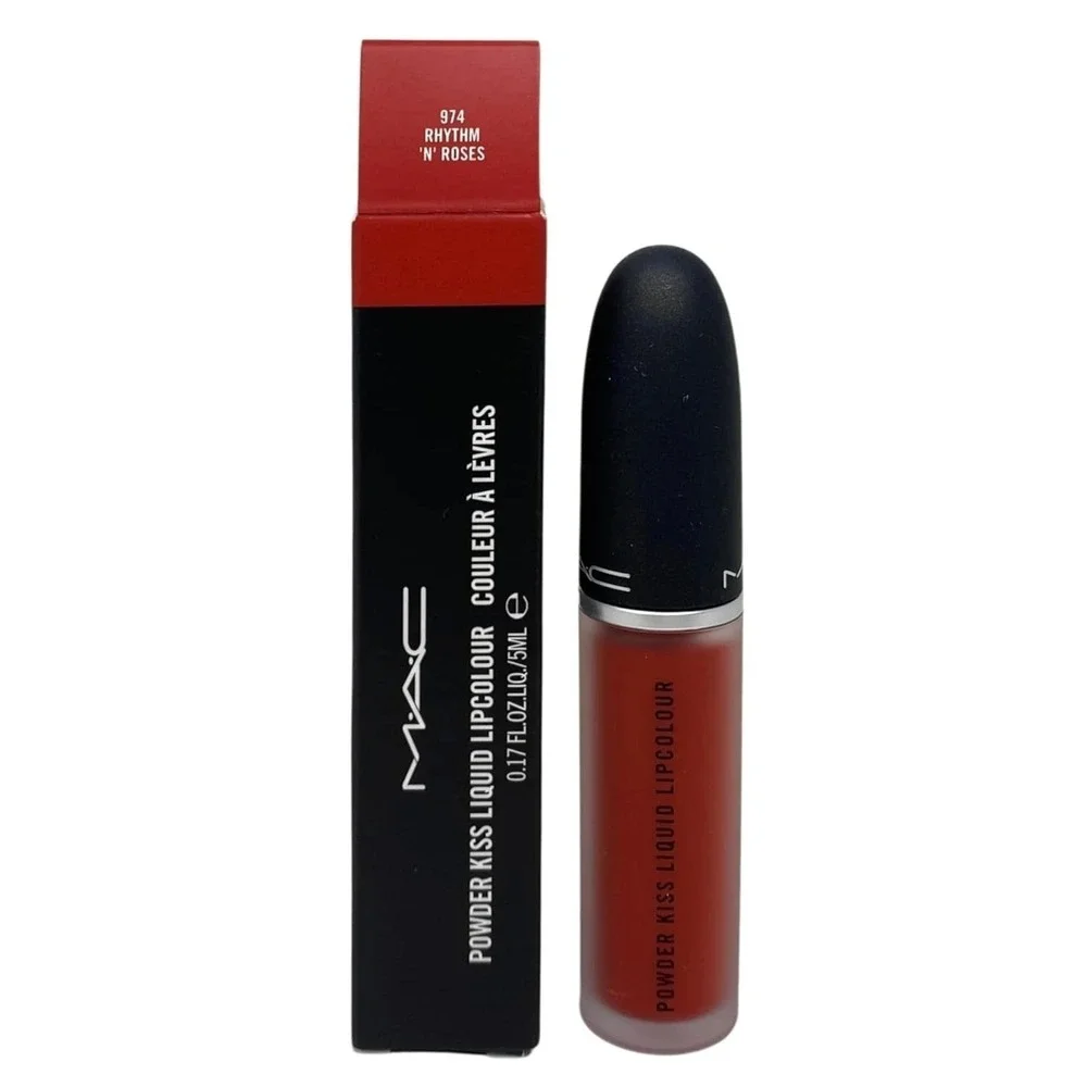 MAC Powder Kiss Liquid‎ Lipcolour - 974 Rhythm 'N' Roses Full Size NIB